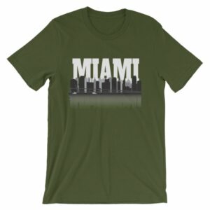 Miami Florida Skyline Silhouette and Reflection T-Shirt - Image 6