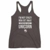 Im Not Crazy Now Get Away From My Unicorn Funny Women's Tank Top - Image 2