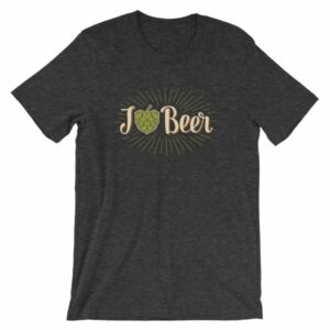 I Love Beer Heart Shaped Hops Retro Style Beer Lovers T-Shirt - Image 8