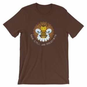 Bee Still and Meditate Meditating Bee Buddhism yoga T-Shirt - Image 2