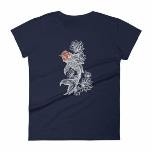 Koi Fish With Lotus Flowers Koi Fish Lovers Women's T-Shirt - Image 4