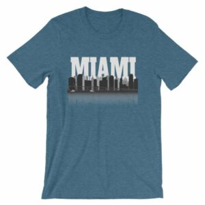 Miami Florida Skyline Silhouette and Reflection T-Shirt - Image 3