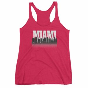 Miami Florida Skyline Silhouette and Reflection Women's tank top - Image 13