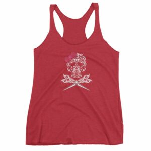 Hairdresser Skull Scissors and Bow Zentangle Style Women's tank top - Image 12