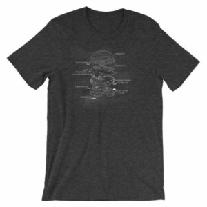 Hamburger Anatomy Chalk Drawing Hamburger Lovers T-Shirt - Image 9