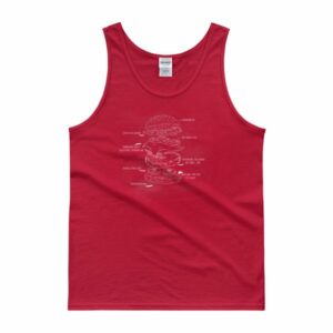 Hamburger Anatomy Chalk Drawing Hamburger Lovers Tank top - Image 7