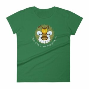 Bee Still and Meditate Meditating Bee Buddhism yoga Women's T-Shirt - Image 7