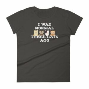 I Was Normal Three Cats Ago Funny Cat Lovers Women's T-Shirt - Image 2