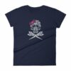 Hairdresser Skull Scissors and Bow Zentangle Style Women's T-Shirt - Image 4
