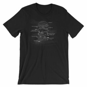 Hamburger Anatomy Chalk Drawing Hamburger Lovers T-Shirt