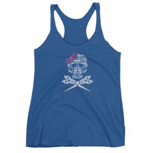 Hairdresser Skull Scissors and Bow Zentangle Style Women's tank top - Image 9