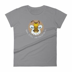 Bee Still and Meditate Meditating Bee Buddhism yoga Women's T-Shirt - Image 4