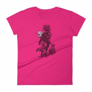 Koi Fish With Lotus Flowers Koi Fish Lovers Women's T-Shirt - Image 12