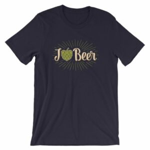 I Love Beer Heart Shaped Hops Retro Style Beer Lovers T-Shirt - Image 7
