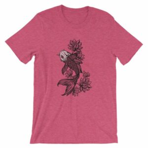 Koi Fish With Lotus Flowers Koi Fish Lovers T-Shirt - Image 14