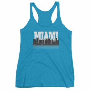 Miami Florida Skyline Silhouette and Reflection Women's tank top - Image 11