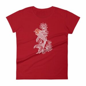 Koi Fish With Lotus Flowers Koi Fish Lovers Women's T-Shirt - Image 10