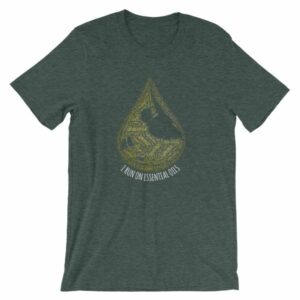 I Run On Essential Oils Word Cloud Oil Drop T-Shirt - Image 4