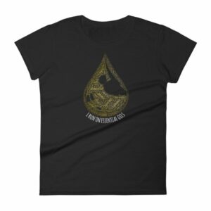 I Run On Essential Oils Word Cloud Oil Drop Women's T-Shirt