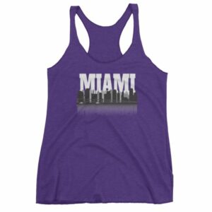 Miami Florida Skyline Silhouette and Reflection Women's tank top - Image 7