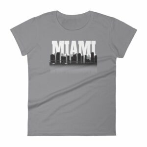 Miami Florida Skyline Silhouette and Reflection Women's T-Shirt - Image 5