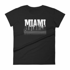 Miami Florida Skyline Silhouette and Reflection Women's T-Shirt