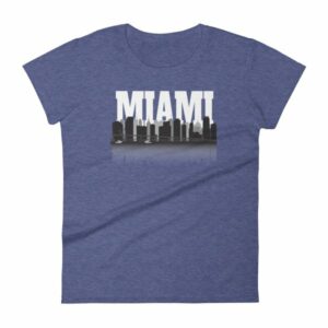 Miami Florida Skyline Silhouette and Reflection Women's T-Shirt - Image 6