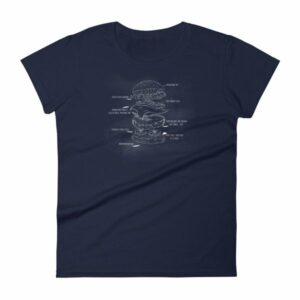 Hamburger Anatomy Chalk Drawing Hamburger Lovers Women's T-Shirt - Image 4