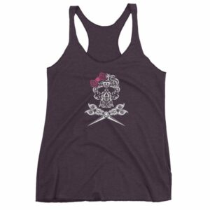Hairdresser Skull Scissors and Bow Zentangle Style Women's tank top - Image 8
