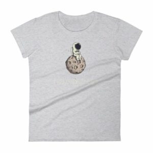 I Need More Space Lonely Astronaut On Moon Women's T-Shirt - Image 7