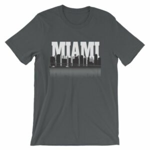 Miami Florida Skyline Silhouette and Reflection T-Shirt - Image 7