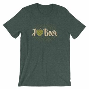 I Love Beer Heart Shaped Hops Retro Style Beer Lovers T-Shirt - Image 3