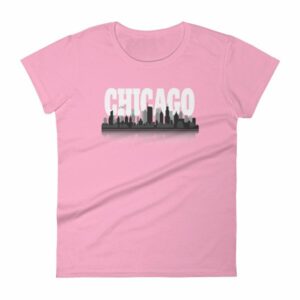 Chicago The Windy City Skyline and Reflection Women's T-Shirt - Image 13