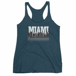 Miami Florida Skyline Silhouette and Reflection Women's tank top - Image 3