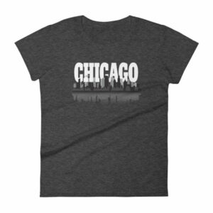 Chicago The Windy City Skyline and Reflection Women's T-Shirt - Image 3