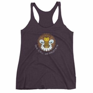 Bee Still and Meditate Meditating Bee Buddhism yoga Women's tank top - Image 8
