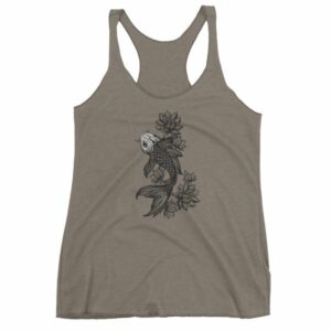 Koi Fish With Lotus Flowers Koi Fish Lovers Women's tank top - Image 3