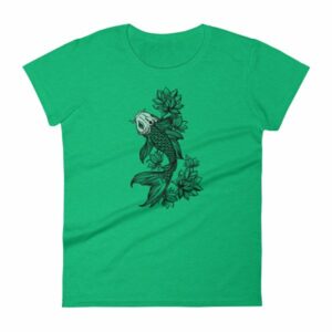 Koi Fish With Lotus Flowers Koi Fish Lovers Women's T-Shirt - Image 6