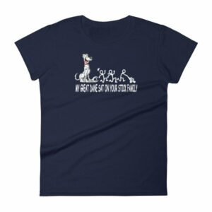 My Great Dane Sat On Your Stick Figure Family Funny Women's T-Shirt - Image 4
