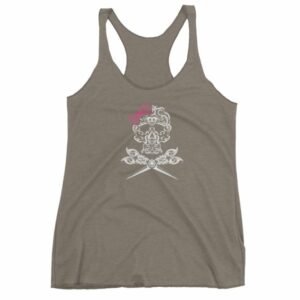 Hairdresser Skull Scissors and Bow Zentangle Style Women's tank top - Image 6