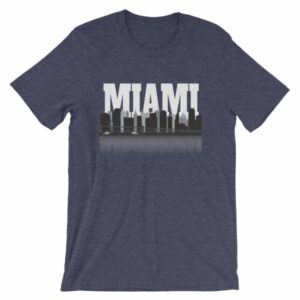 Miami Florida Skyline Silhouette and Reflection T-Shirt - Image 5