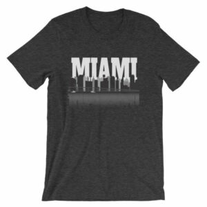 Miami Florida Skyline Silhouette and Reflection T-Shirt - Image 9