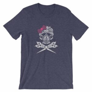 Hairdresser Skull Scissors and Bow Zentangle Style T-Shirt - Image 5
