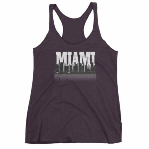 Miami Florida Skyline Silhouette and Reflection Women's tank top - Image 8