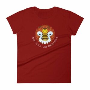 Bee Still and Meditate Meditating Bee Buddhism yoga Women's T-Shirt - Image 13