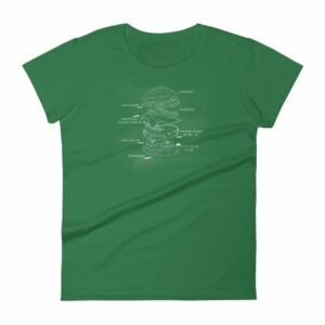 Hamburger Anatomy Chalk Drawing Hamburger Lovers Women's T-Shirt - Image 7