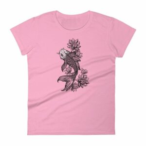 Koi Fish With Lotus Flowers Koi Fish Lovers Women's T-Shirt - Image 11