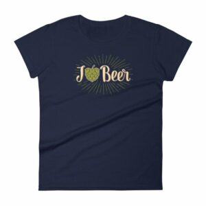 I Love Beer Heart Shaped Hops Retro Style Beer Lovers Women's T-Shirt - Image 4