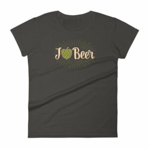 I Love Beer Heart Shaped Hops Retro Style Beer Lovers Women's T-Shirt - Image 2