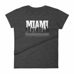 Miami Florida Skyline Silhouette and Reflection Women's T-Shirt - Image 3